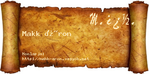 Makk Áron névjegykártya