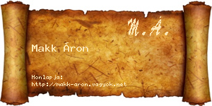 Makk Áron névjegykártya